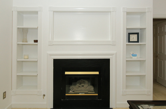 Gas Fireplace & Built-in Shelves